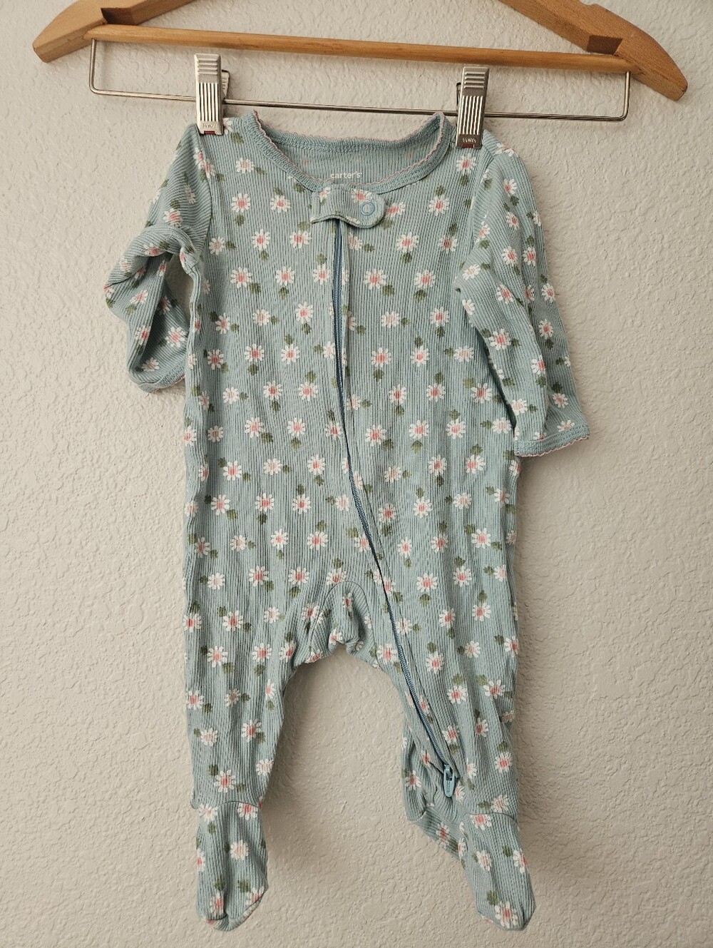 carters baby girl daisy floral sleeper, 3 months